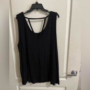 Lane Bryant strappy back black tank top size 22/24. Gently used. Length 30”.
